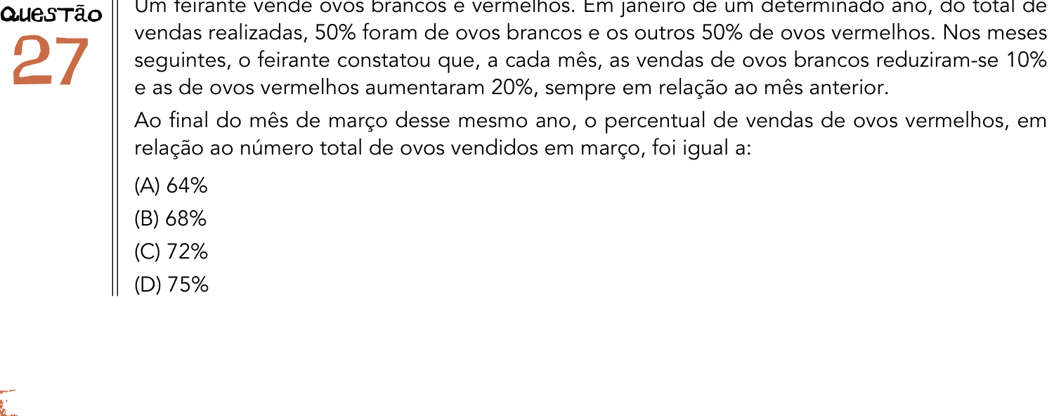 Questão 27 no caderno 1º Exame de Qualificação da UERJ 2014
