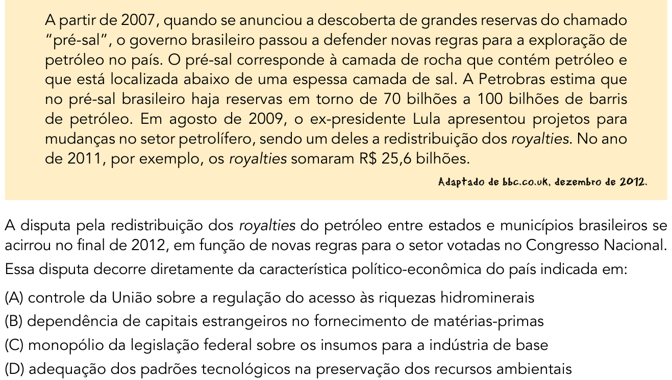 Questão 54 no caderno 1º Exame de Qualificação da UERJ 2014