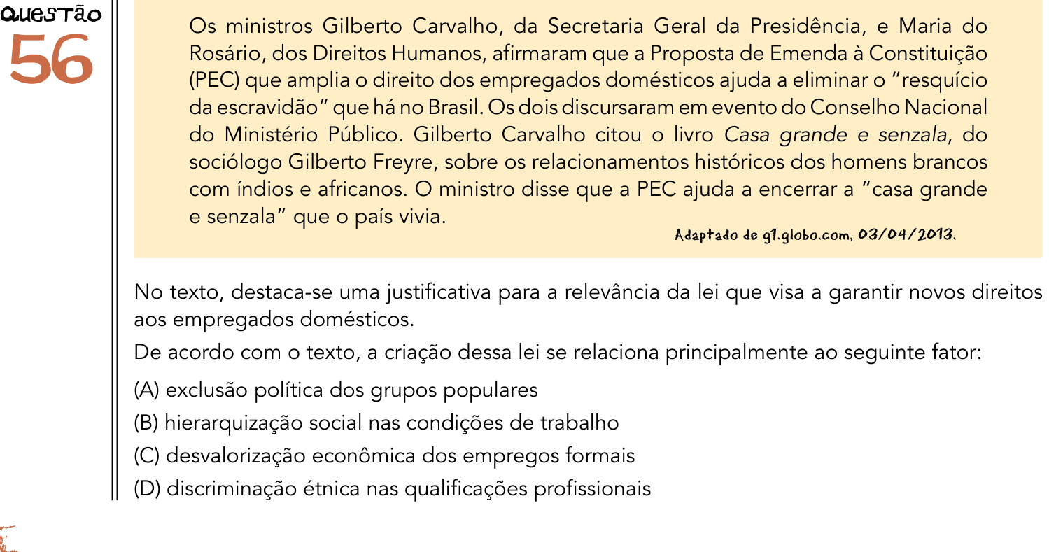 Questão 56 no caderno 1º Exame de Qualificação da UERJ 2014