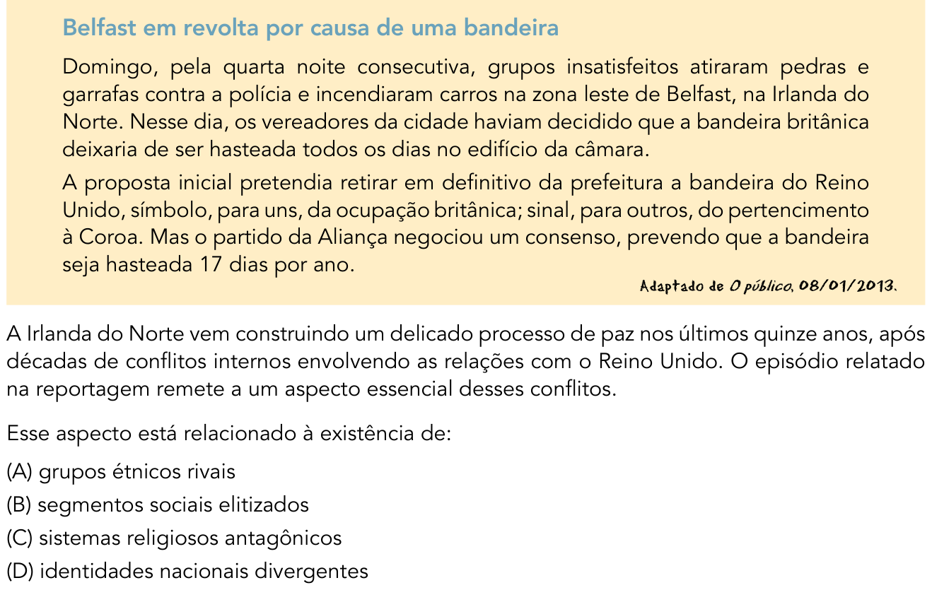 Questão 57 no caderno 1º Exame de Qualificação da UERJ 2014