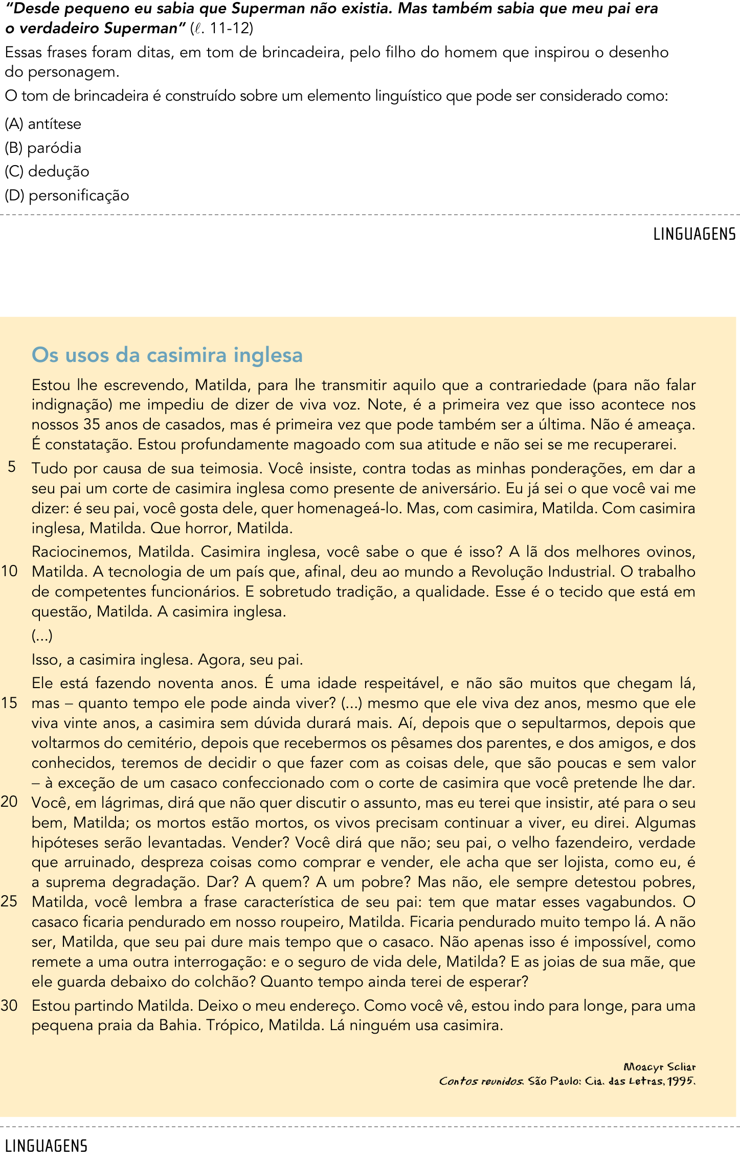 Questão 6 no caderno 2º Exame de Qualificação da UERJ 2014