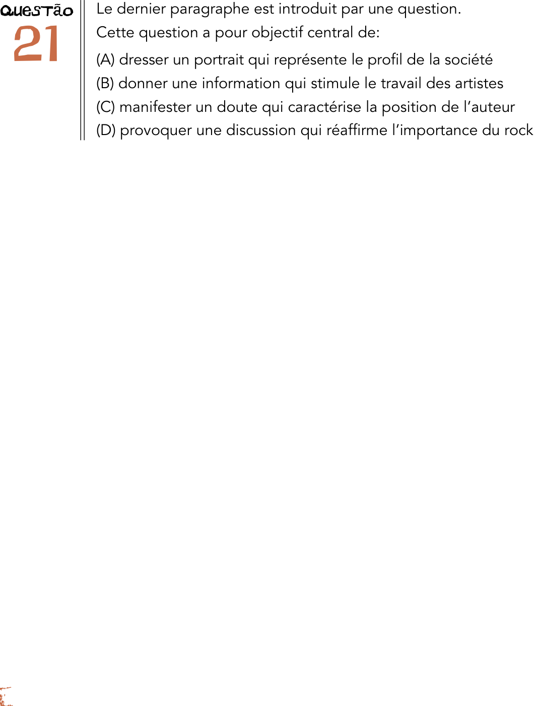 Questão 21 no caderno 2º Exame de Qualificação da UERJ 2014