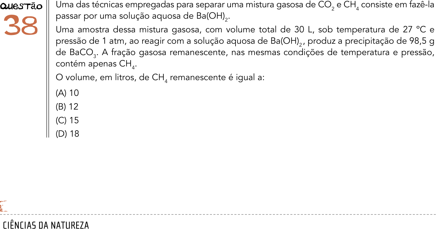 Questão 38 no caderno 2º Exame de Qualificação da UERJ 2014
