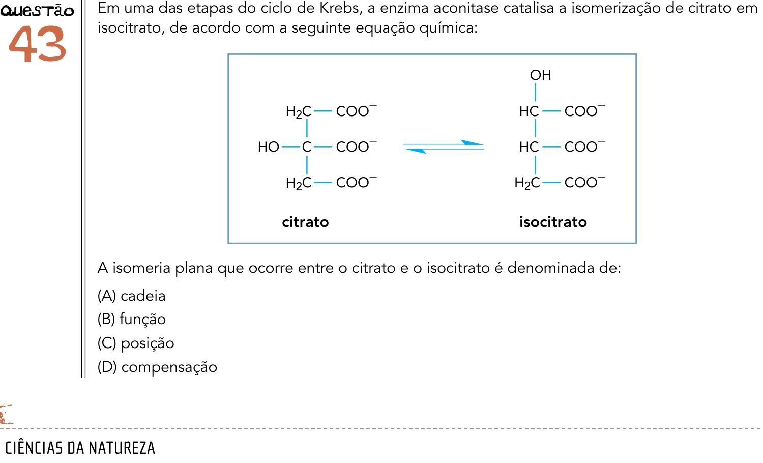 Questão 43 no caderno 2º Exame de Qualificação da UERJ 2014