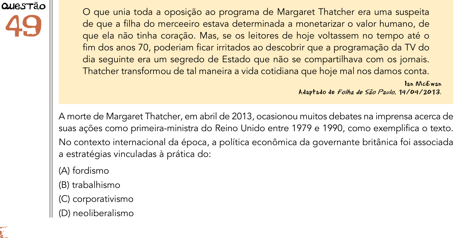 Questão 49 no caderno 2º Exame de Qualificação da UERJ 2014