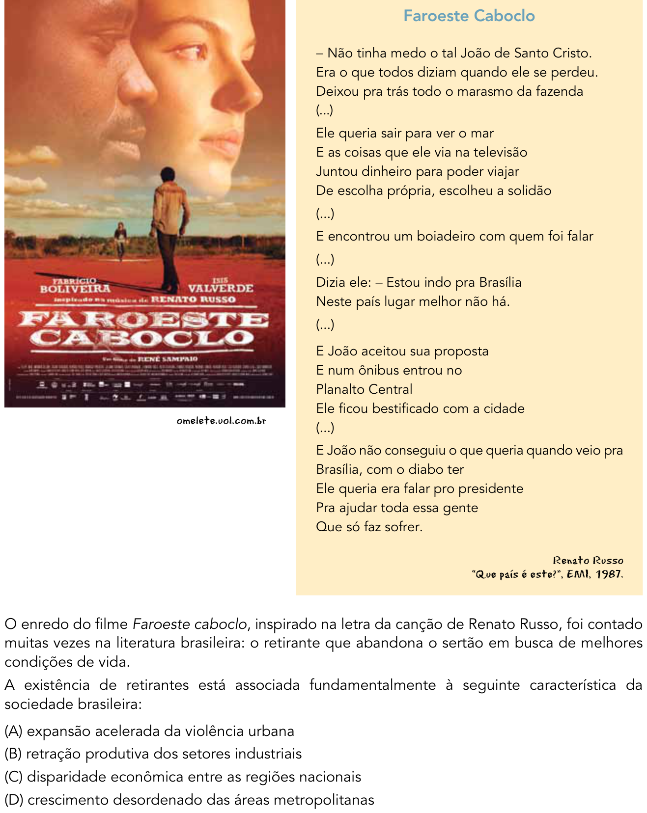 Questão 56 no caderno 2º Exame de Qualificação da UERJ 2014