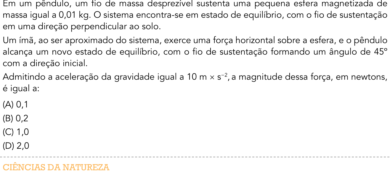 Questão 43 no caderno 1º Exame de Qualificação da UERJ 2016