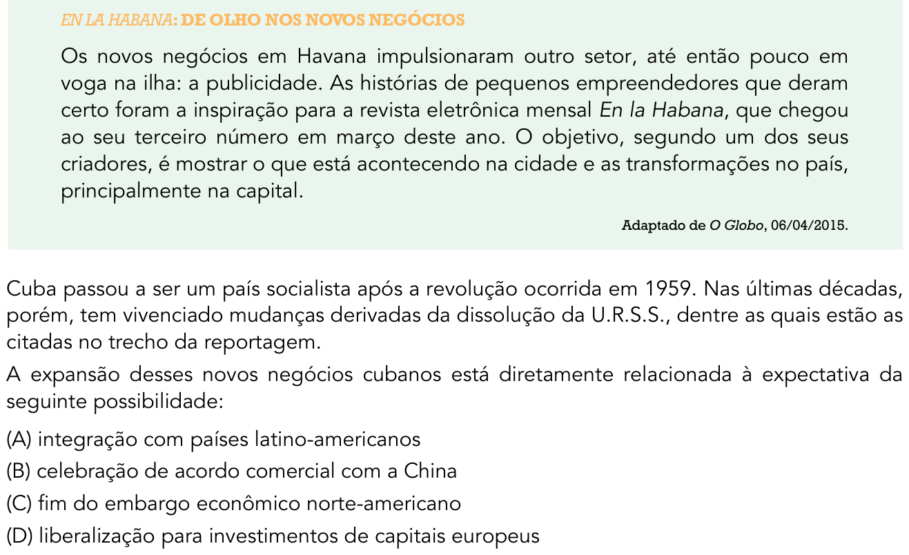 Questão 48 no caderno 1º Exame de Qualificação da UERJ 2016
