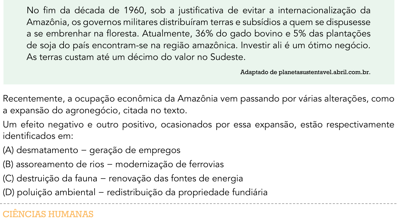 Questão 51 no caderno 1º Exame de Qualificação da UERJ 2016