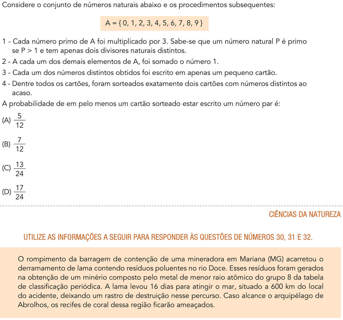 Questão 29 no caderno 1º Exame de Qualificação da UERJ 2017