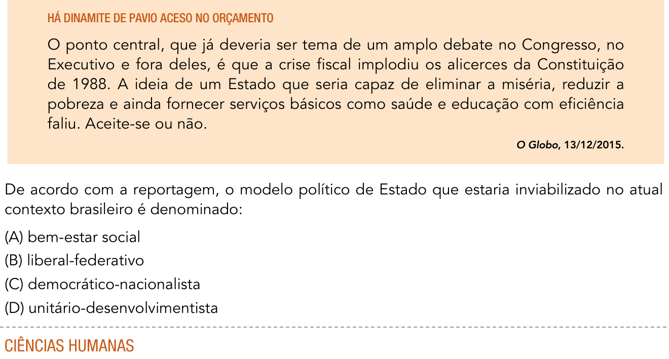 Questão 46 no caderno 1º Exame de Qualificação da UERJ 2017
