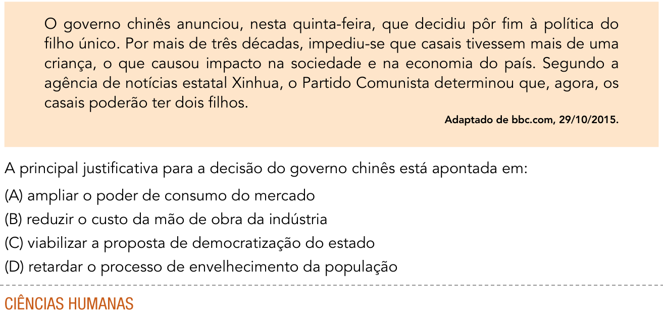 Questão 55 no caderno 1º Exame de Qualificação da UERJ 2017