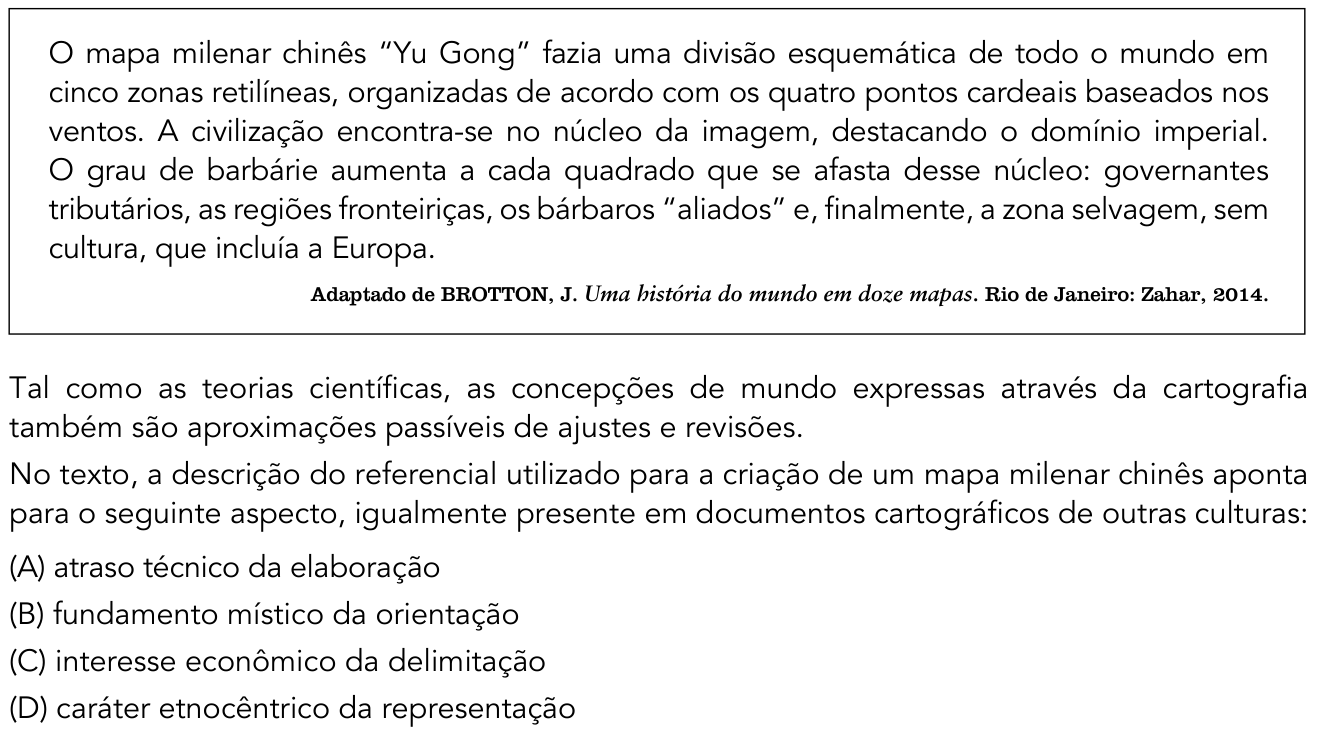Questão 4 no caderno 1º Exame de Qualificação da UERJ 2018