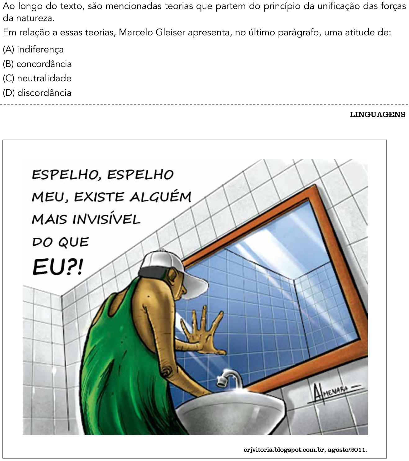 Questão 12 no caderno 1º Exame de Qualificação da UERJ 2018