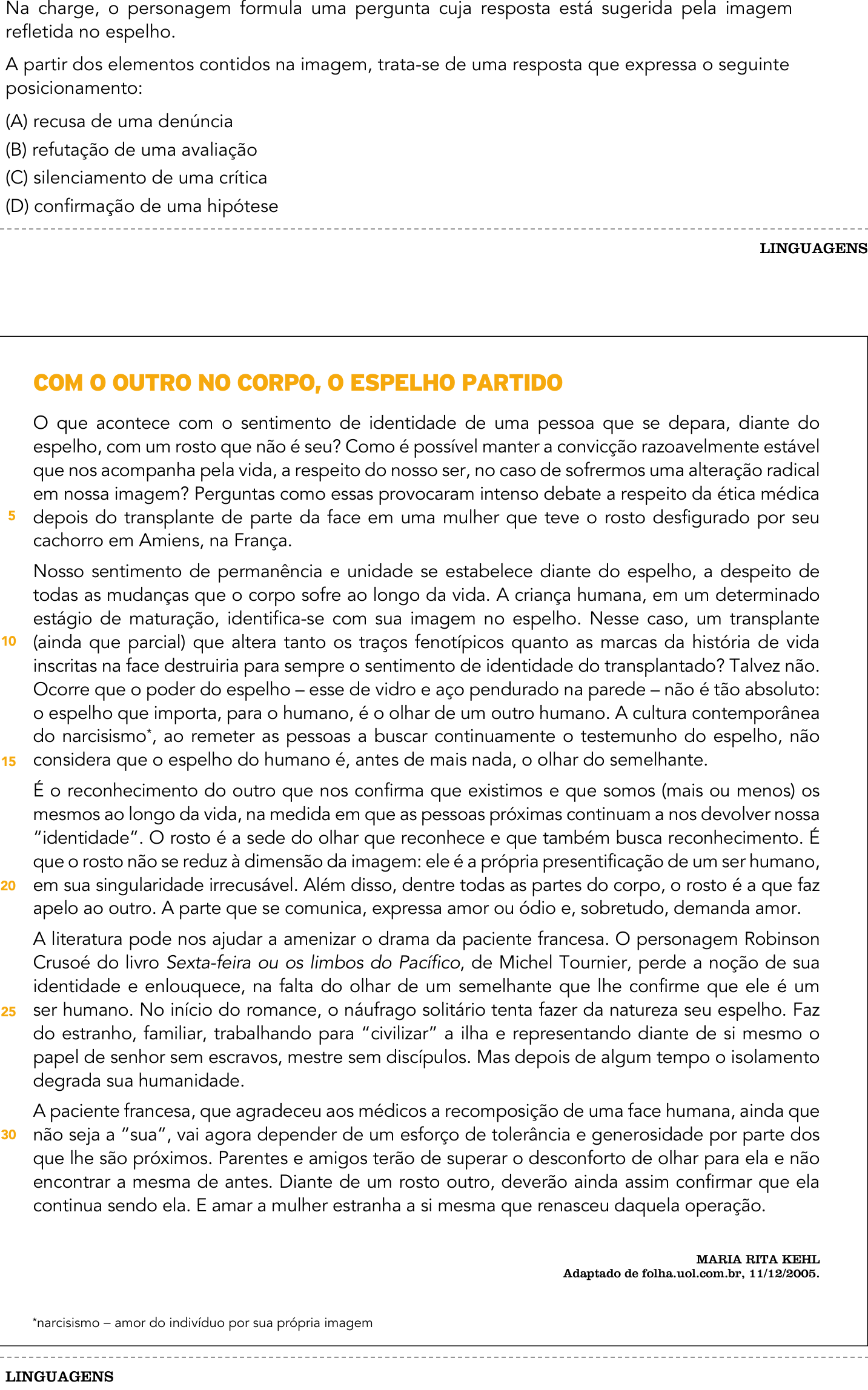 Questão 13 no caderno 1º Exame de Qualificação da UERJ 2018