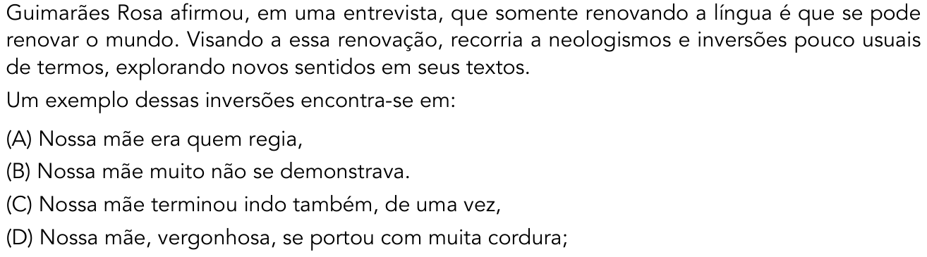 Questão 20 no caderno 1º Exame de Qualificação da UERJ 2018