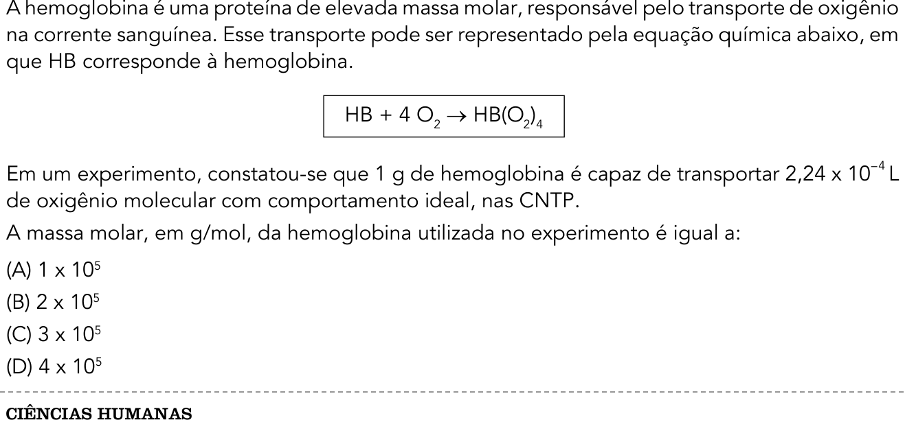 Questão 47 no caderno 1º Exame de Qualificação da UERJ 2018
