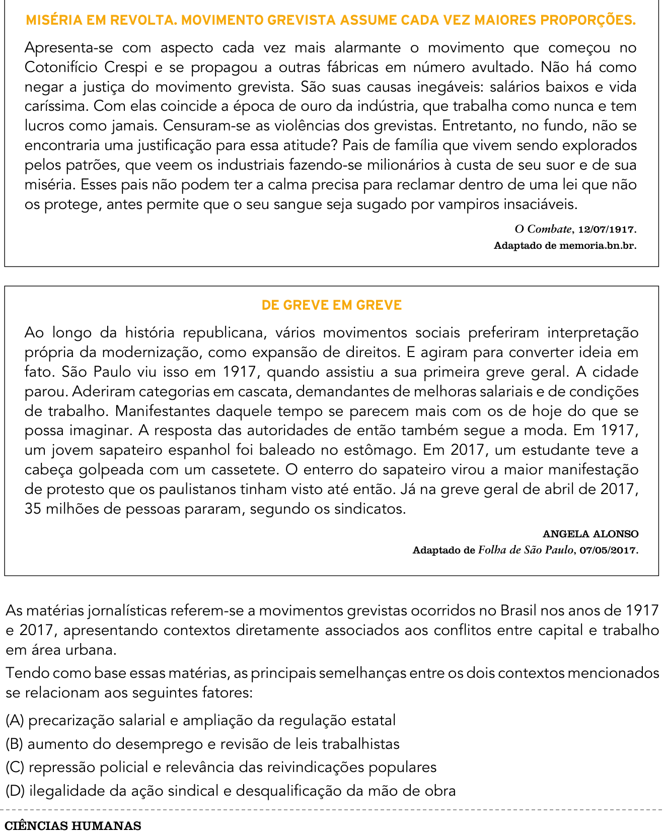 Questão 48 no caderno 1º Exame de Qualificação da UERJ 2018