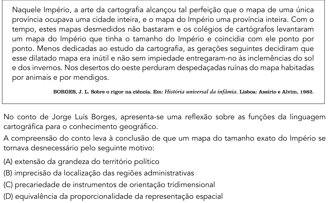 Questão 55 no caderno 1º Exame de Qualificação da UERJ 2018