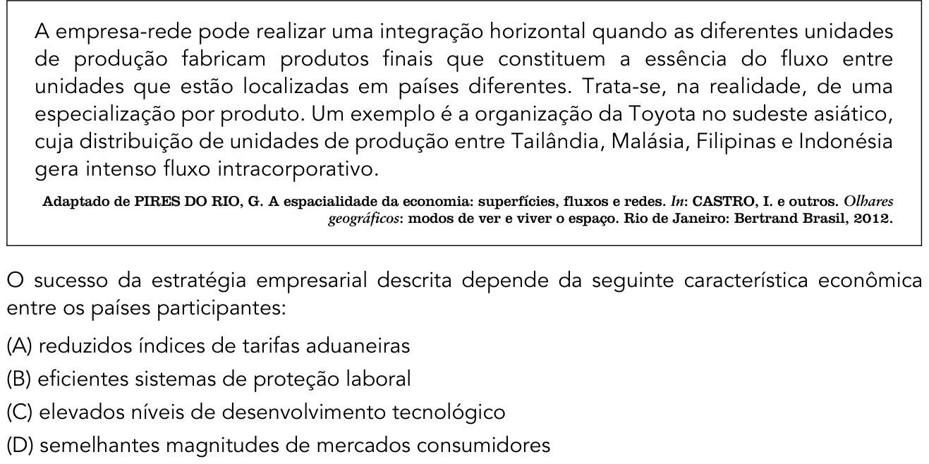 Questão 56 no caderno 2º Exame de Qualificação da UERJ 2018
