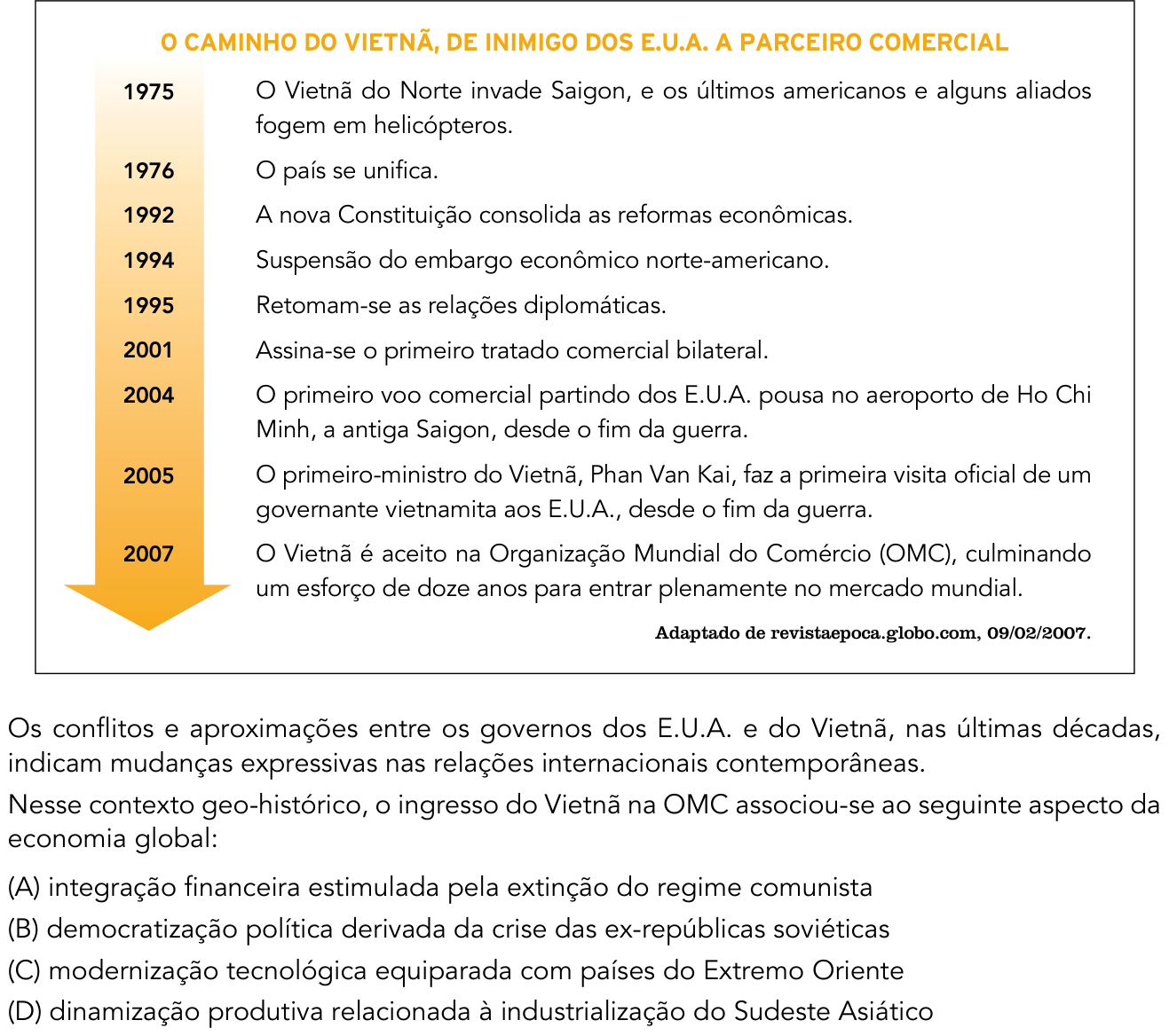 Questão 60 no caderno 2º Exame de Qualificação da UERJ 2018