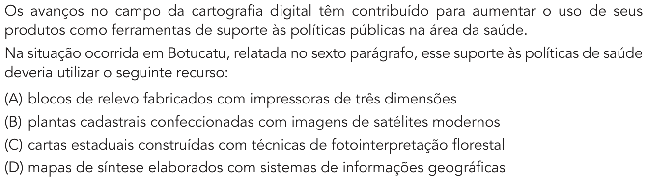 Questão 10 no caderno 1º Exame de Qualificação da UERJ 2019