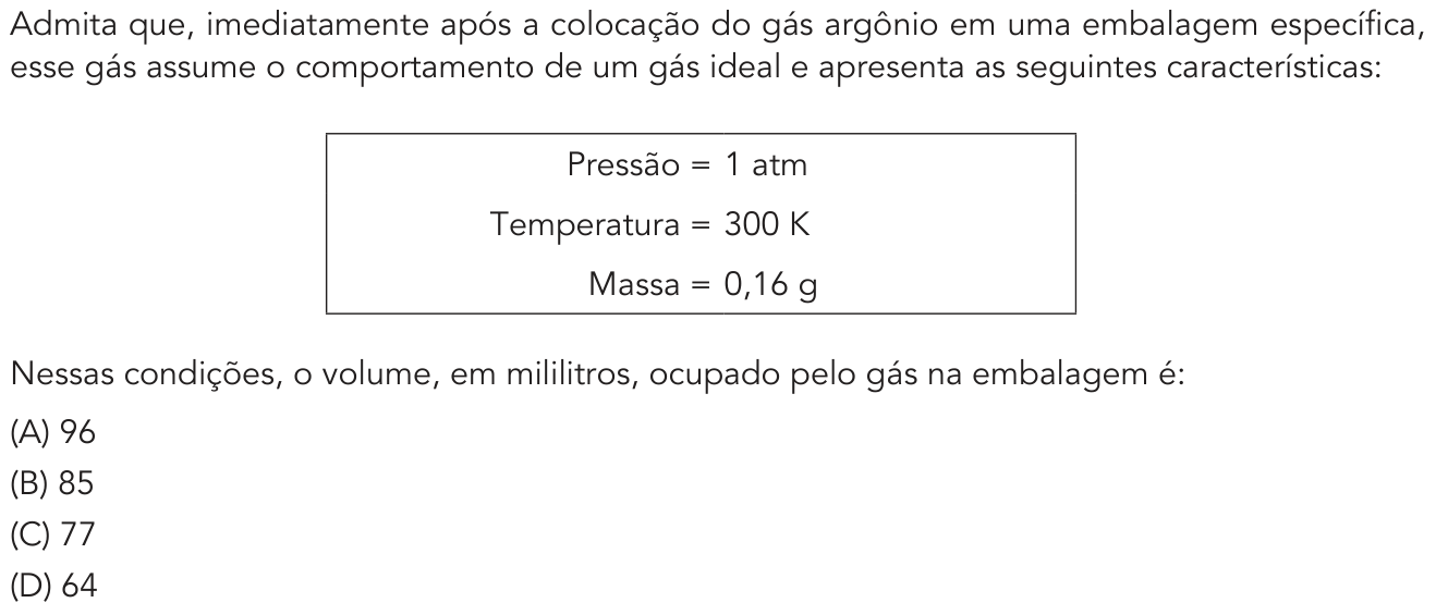 Questão 37 no caderno 1º Exame de Qualificação da UERJ 2019