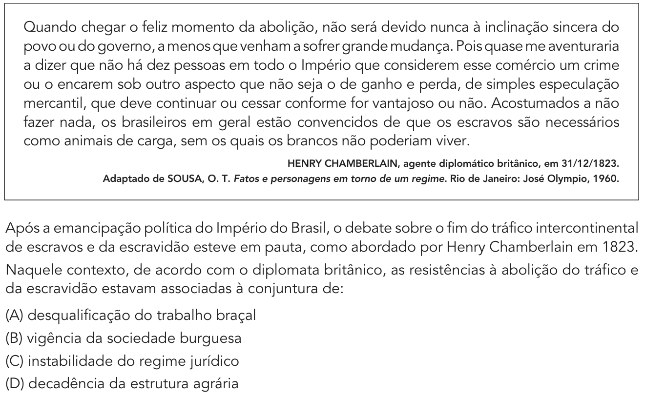 Questão 54 no caderno 1º Exame de Qualificação da UERJ 2019
