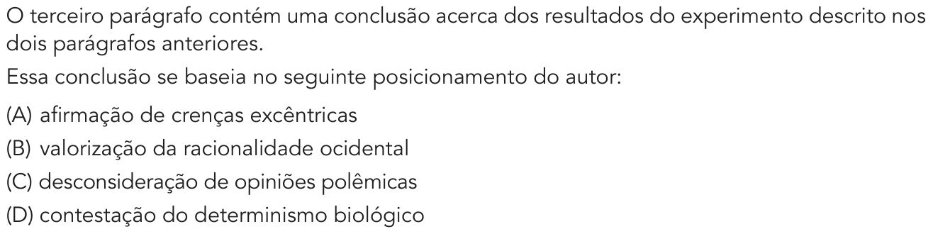 Questão 11 no caderno 2º Exame de Qualificação da UERJ 2019