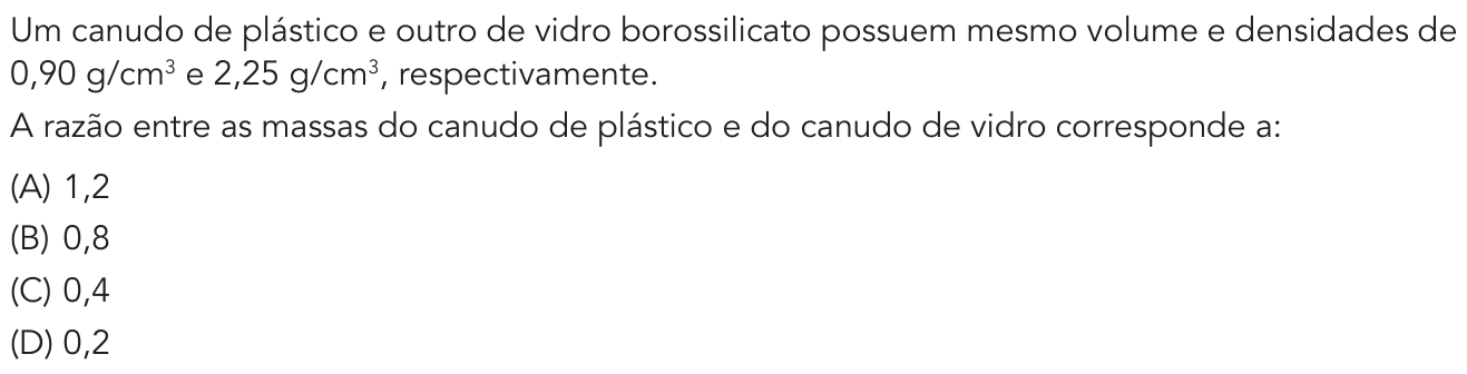 Questão 46 no caderno 2º Exame de Qualificação da UERJ 2019