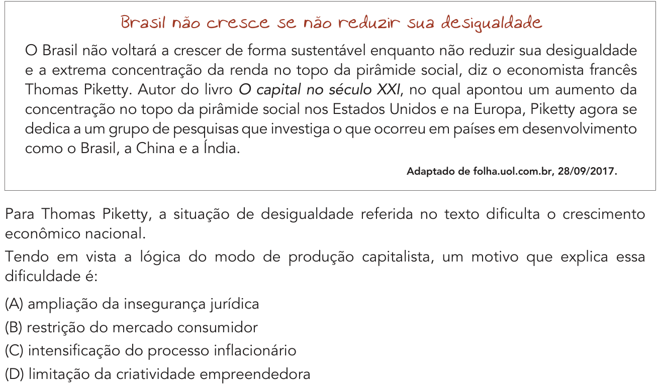 Questão 48 no caderno 2º Exame de Qualificação da UERJ 2019