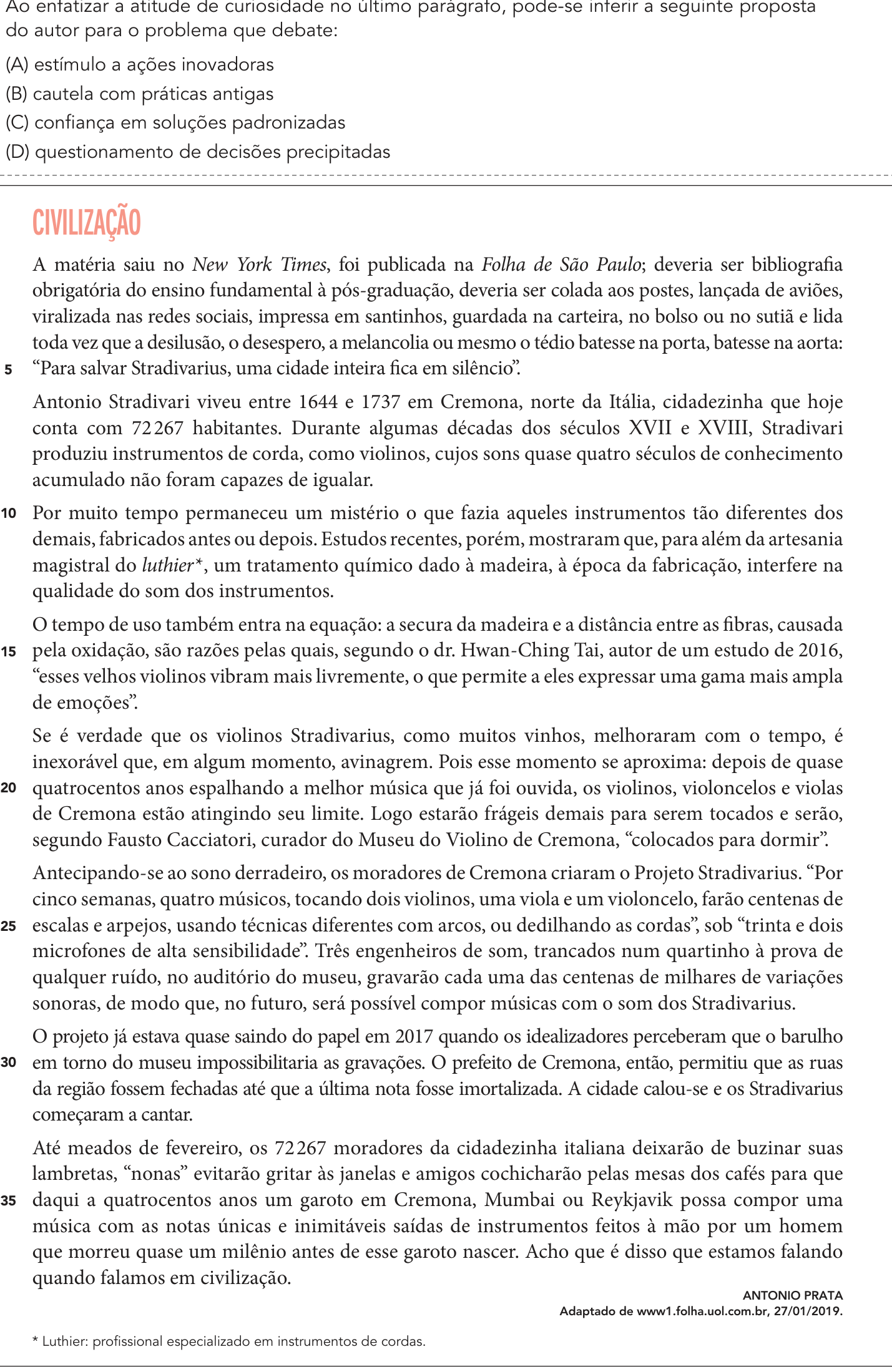 Questão 9 no caderno 1º Exame de Qualificação da UERJ 2020