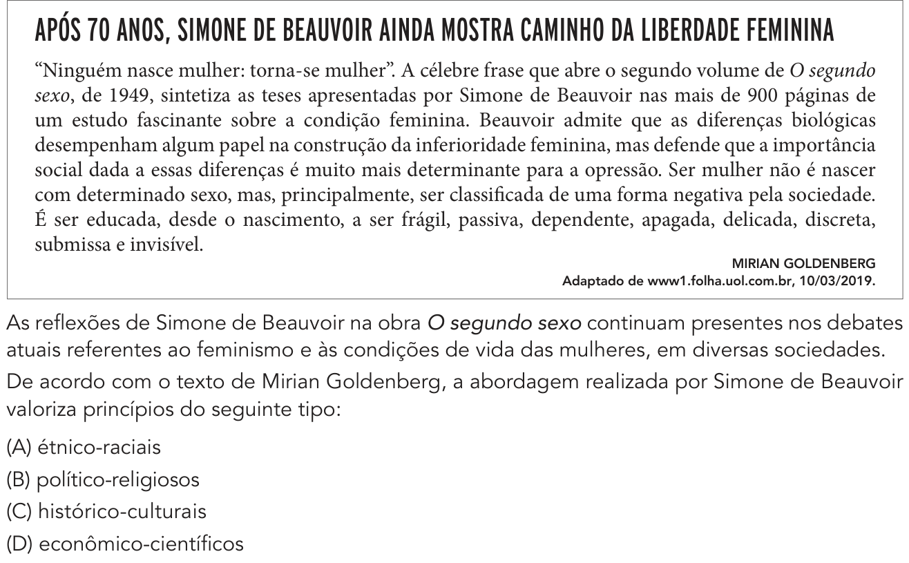 Questão 48 no caderno 1º Exame de Qualificação da UERJ 2020