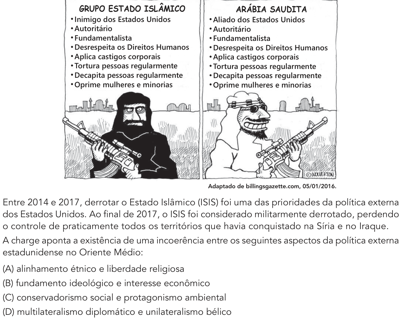 Questão 52 no caderno 1º Exame de Qualificação da UERJ 2020