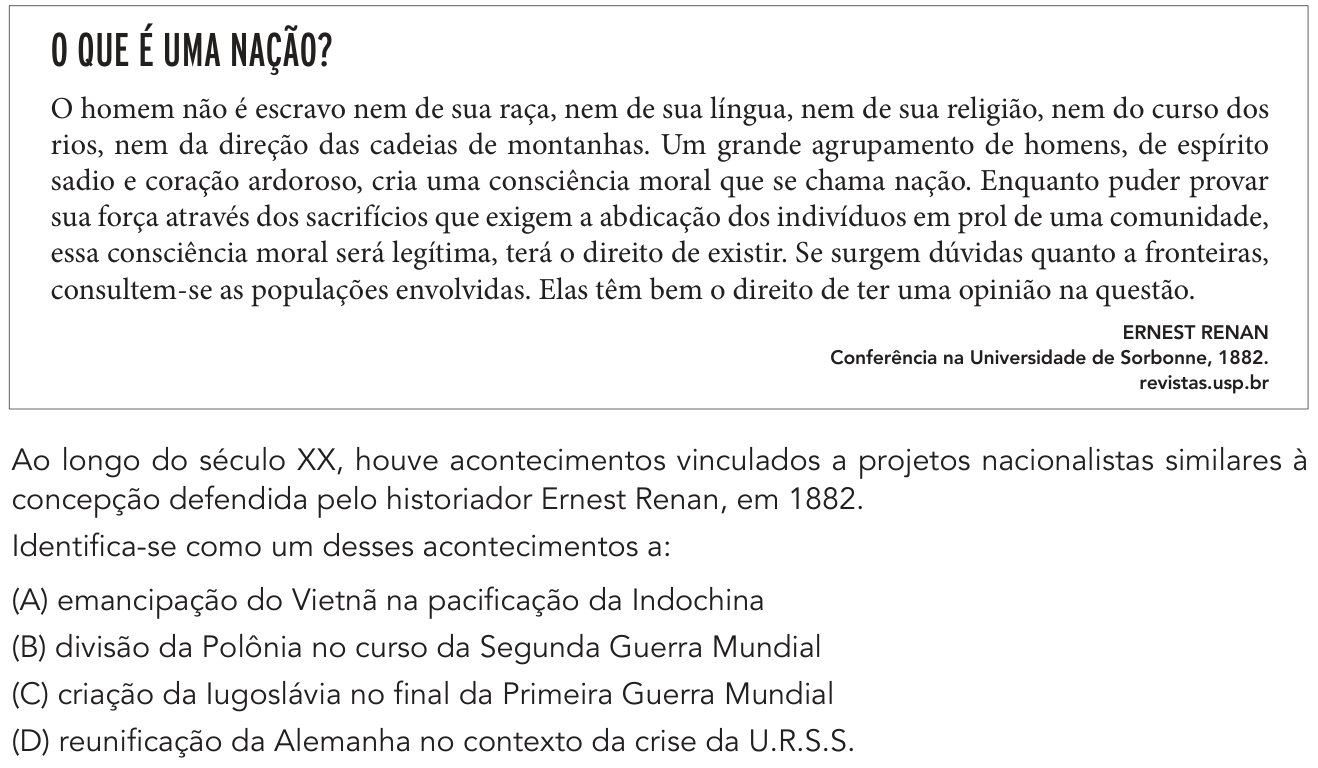 Questão 53 no caderno 1º Exame de Qualificação da UERJ 2020