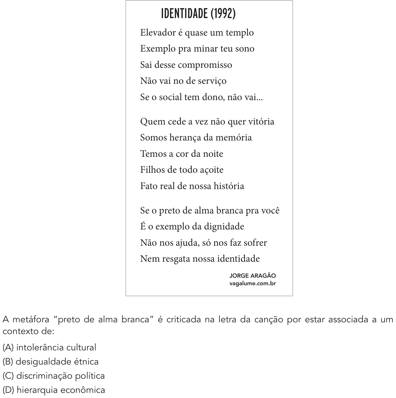 Questão 2 no caderno 2º Exame de Qualificação da UERJ 2020