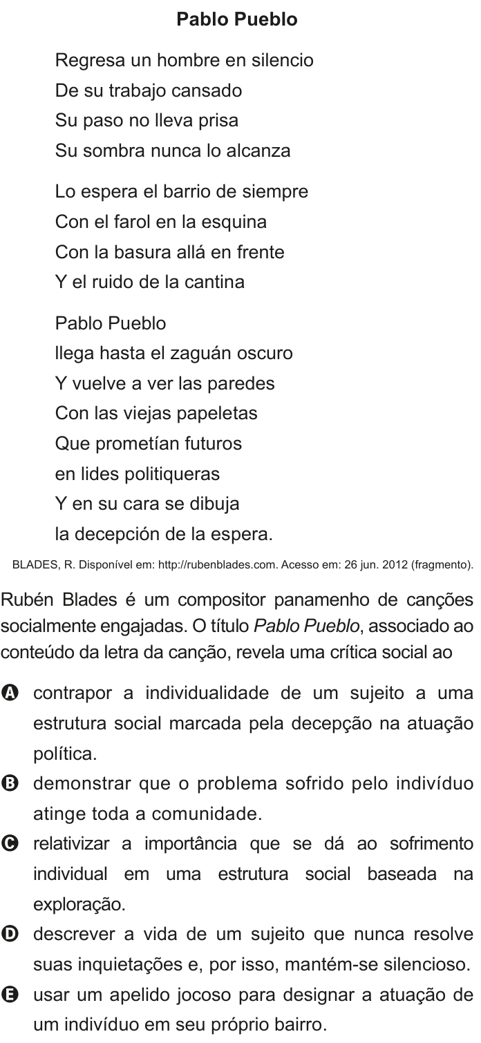 Questão 1 no caderno Azul do ENEM 2020
