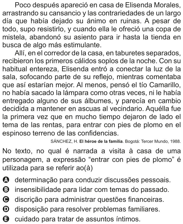 Questão 5 no caderno Azul do ENEM 2020