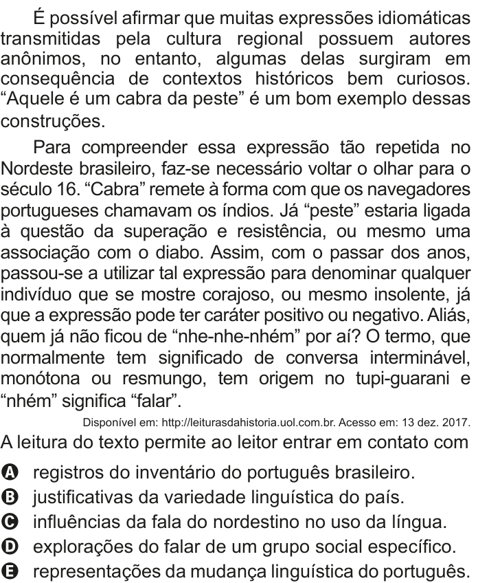 Questão 9 no caderno Azul do ENEM 2020