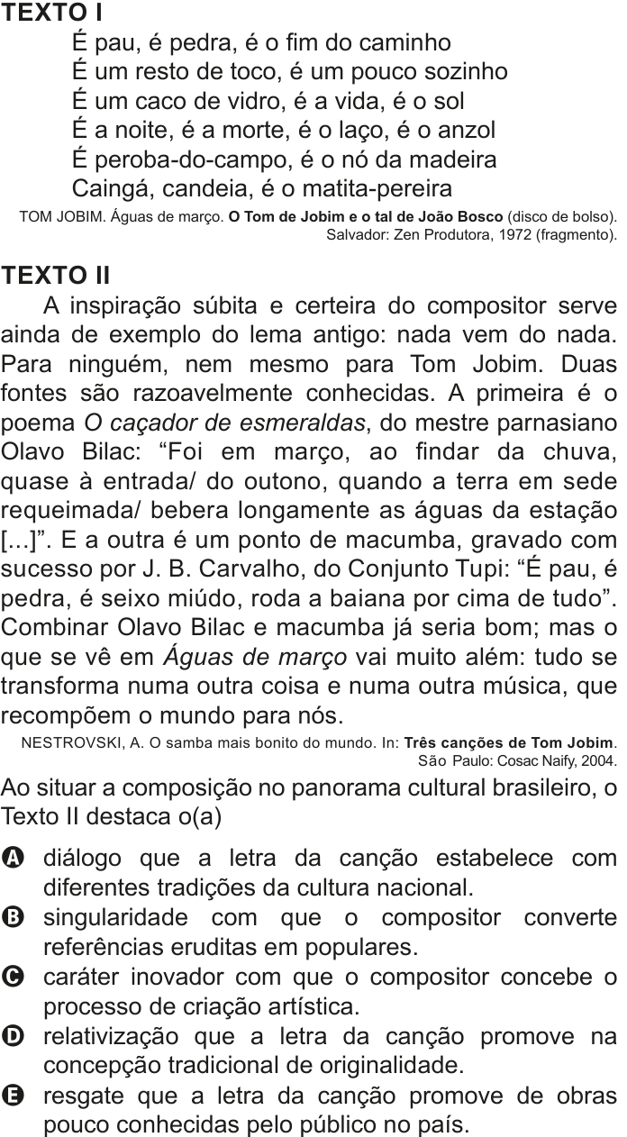 Questão 12 no caderno Azul do ENEM 2020