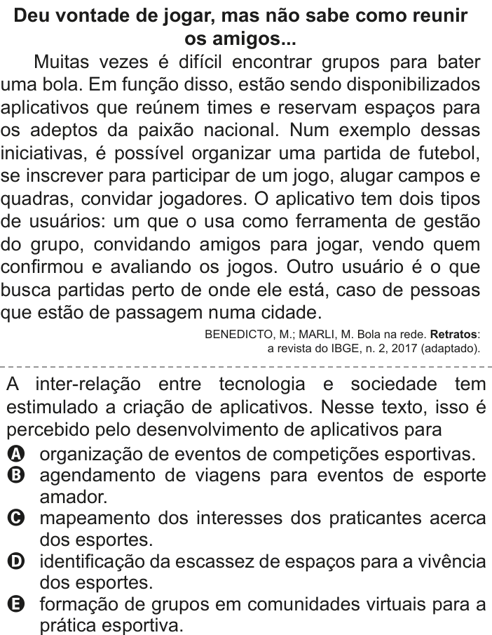 Questão 13 no caderno Azul do ENEM 2020