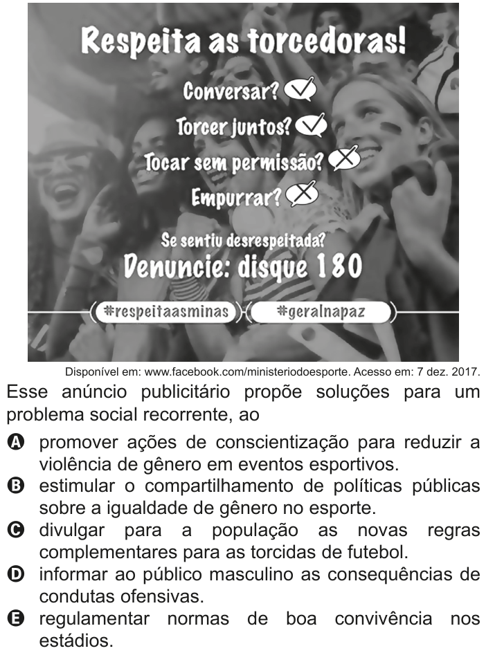 Questão 22 no caderno Azul do ENEM 2020