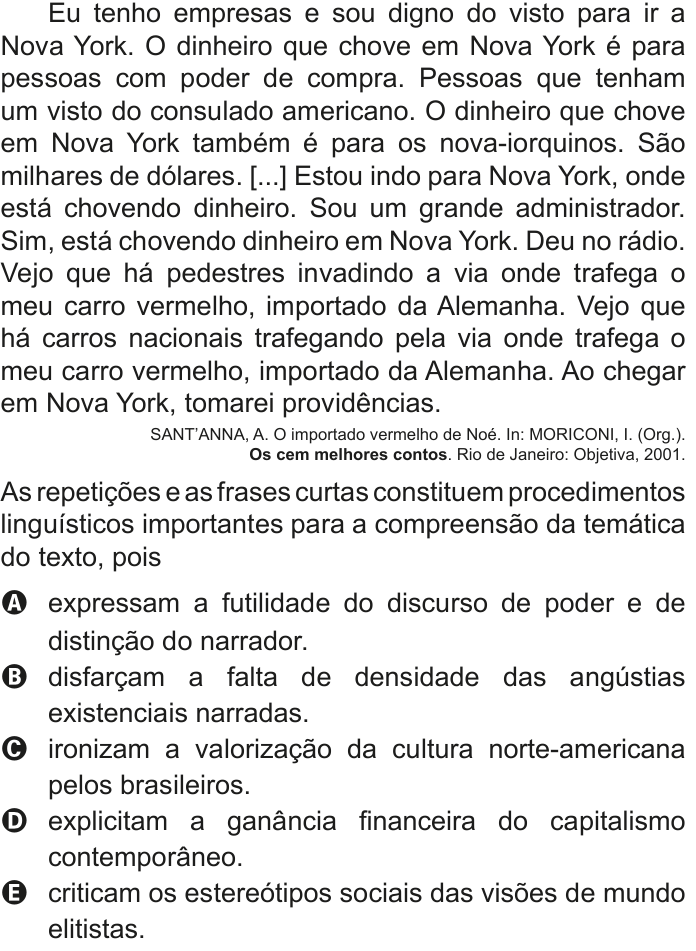 Questão 23 no caderno Azul do ENEM 2020