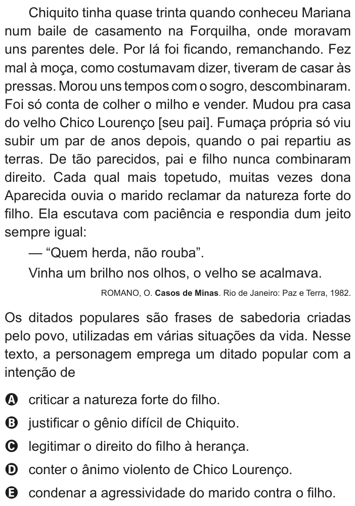 Questão 32 no caderno Azul do ENEM 2020