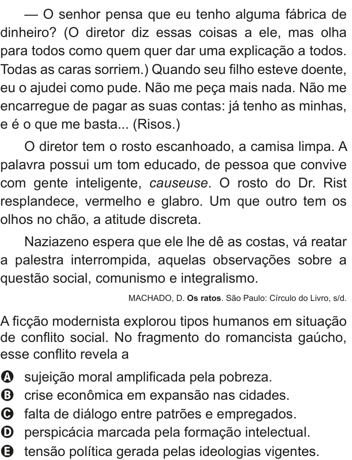 Questão 40 no caderno Azul do ENEM 2020