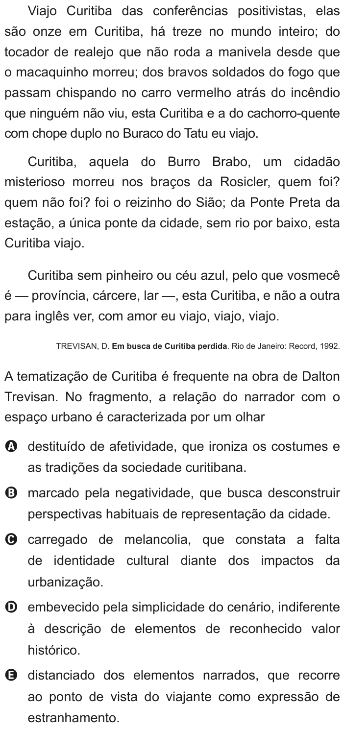 Questão 45 no caderno Azul do ENEM 2020