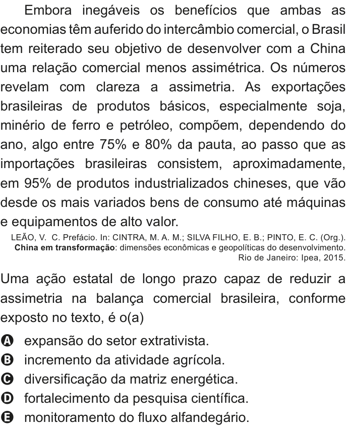 Questão 46 no caderno Azul do ENEM 2020