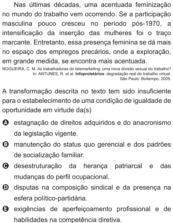 Questão 48 no caderno Azul do ENEM 2020