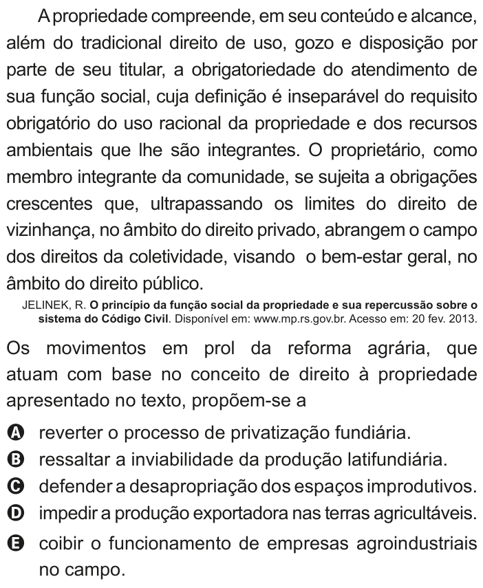 Questão 49 no caderno Azul do ENEM 2020