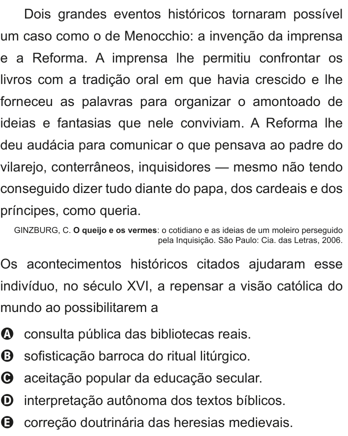 Questão 52 no caderno Azul do ENEM 2020